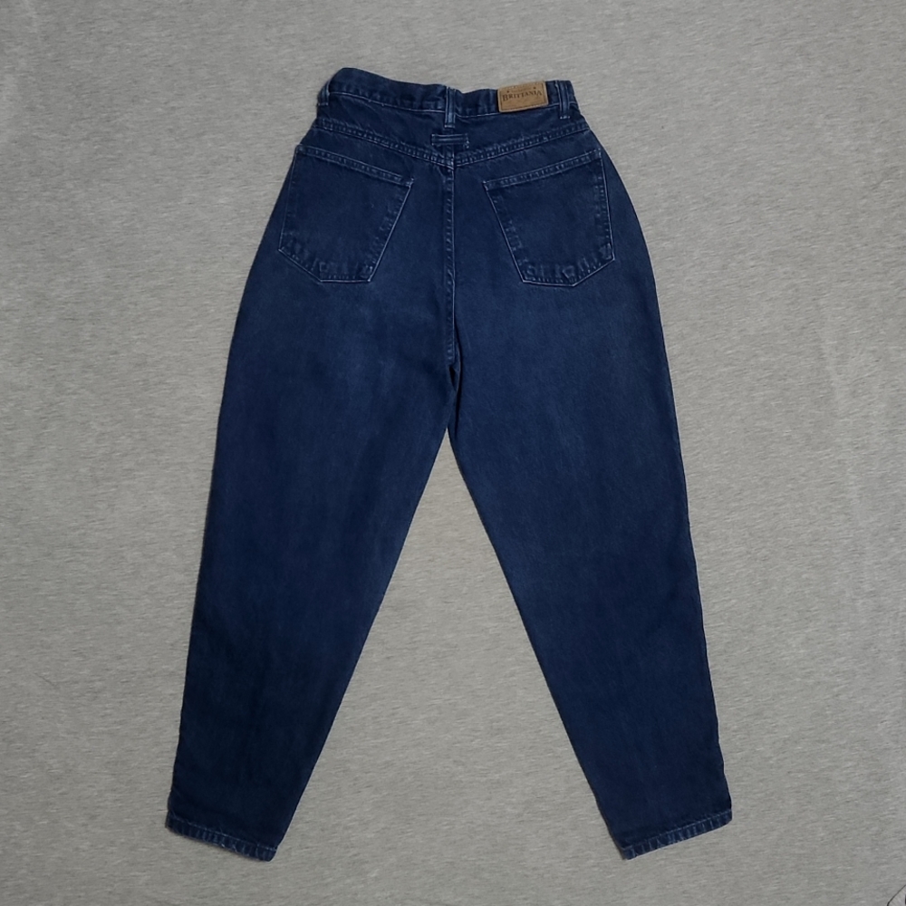 Vintage Brittania High-Rise Relaxed Pleated Tapered Leg "Mom" Jeans
